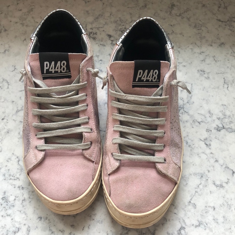 P448 pink low top sneakers